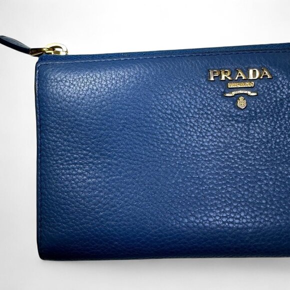 PRADA Saffiano Leather Long L Zipper Wallet, Blue - Picture 12 of 16